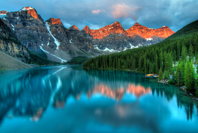 One of the most beautiful (and photographed) lakes in Canada, Moraine Lake.